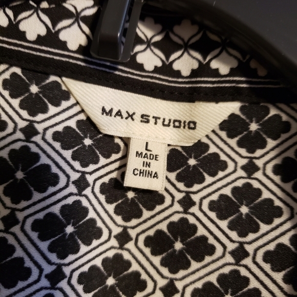 Max Studio Floral Print Kimono Size Large Black & White - Picture 10 of 11